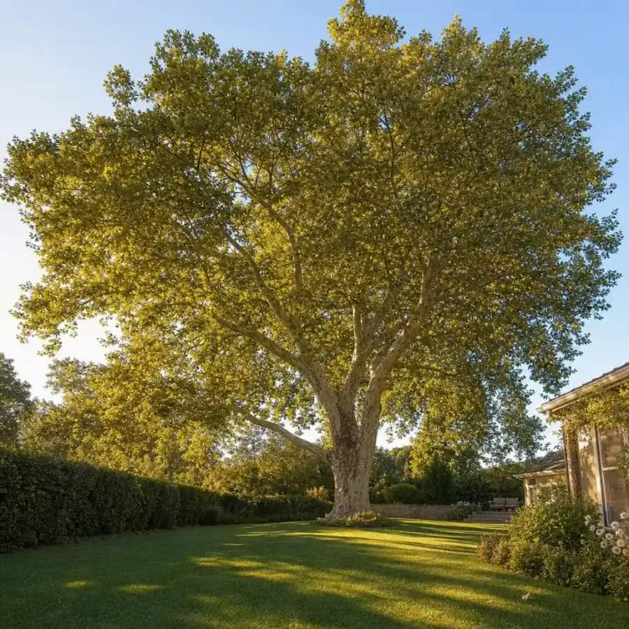 American Sycamore (Platanus occidentalis) — mature, planted