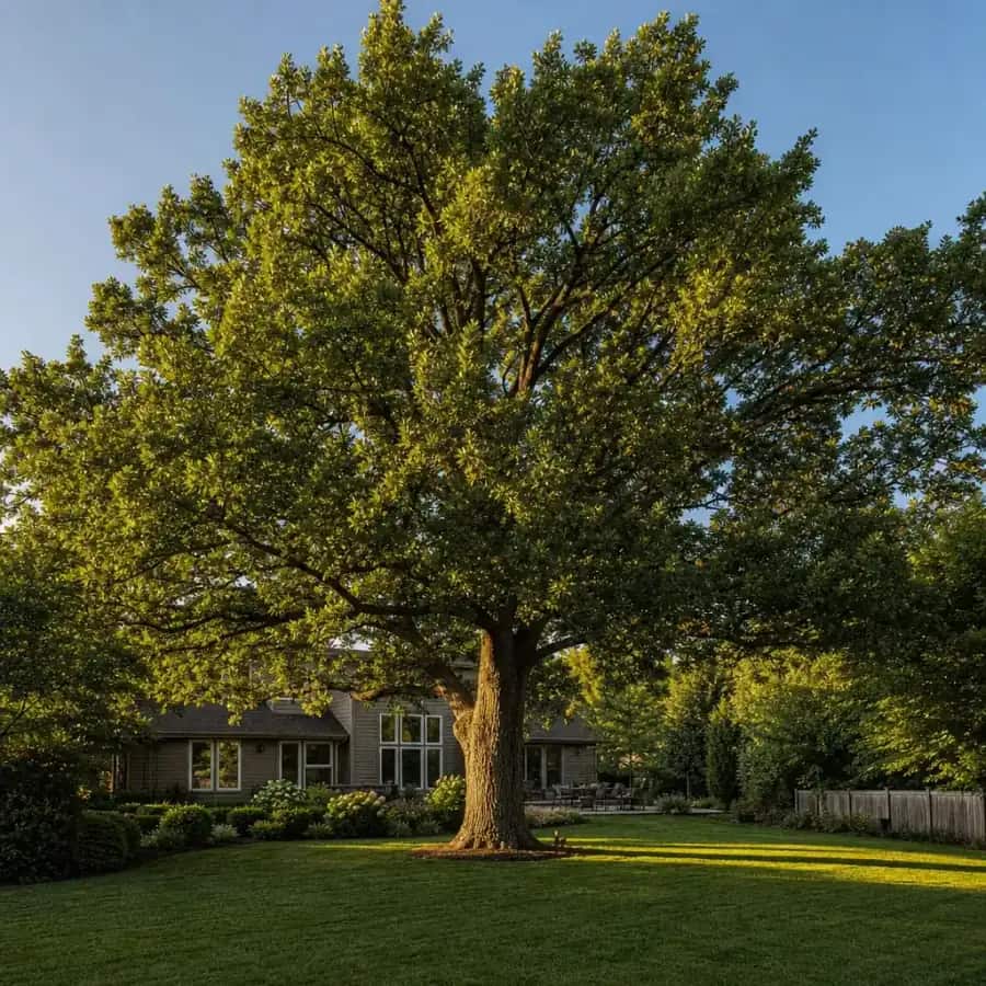 Bur Oak (Quercus macrocarpa) — mature, planted