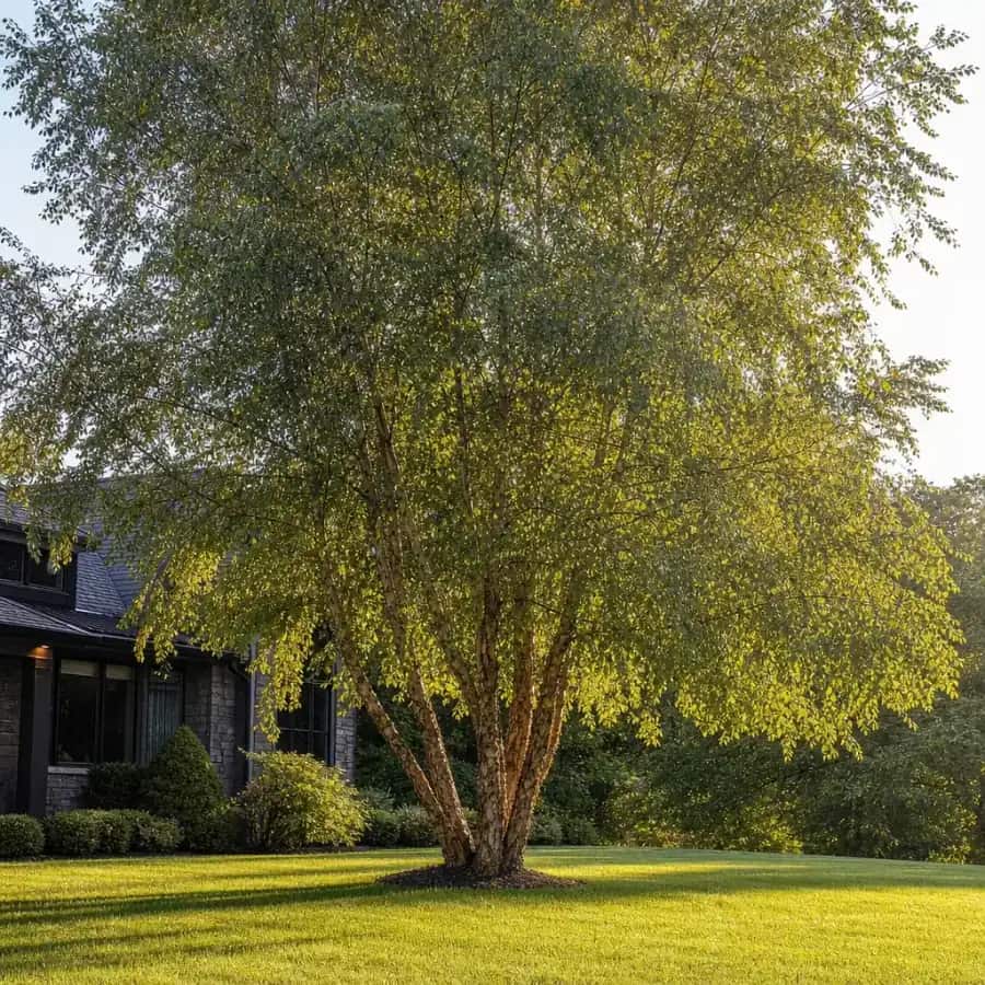 Dura Heat River Birch (Betula nigra) — mature, planted