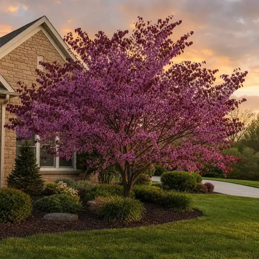 Hearts A'fire Eastern Redbud (Cercis canadensis) — mature, planted