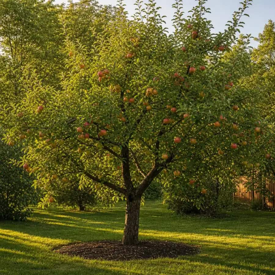 Honeycrisp Apple Tree (Malus domestica 'Honeycrisp') — mature, planted