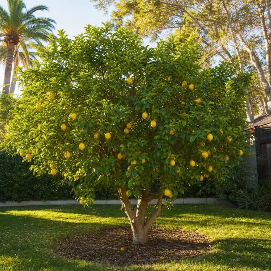 Meyer Lemon Tree (Citrus x meyeri 'Improved') — mature, planted