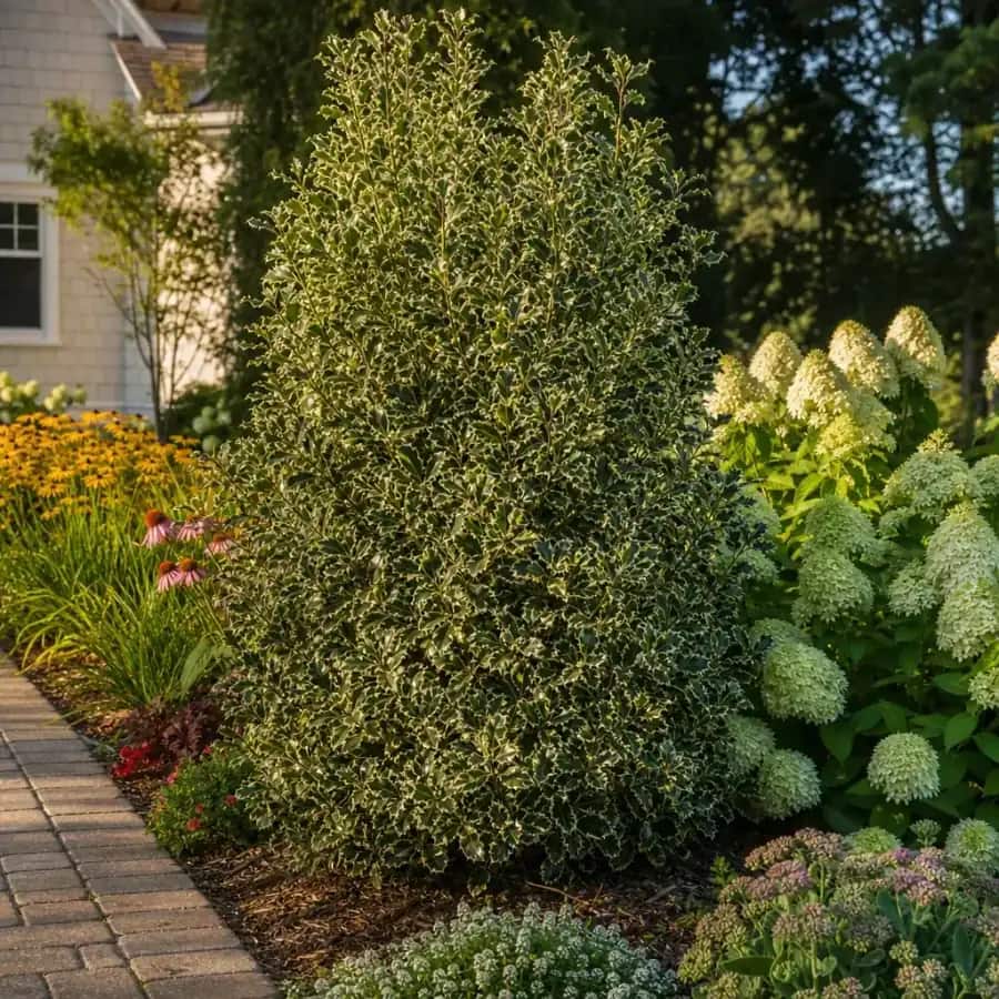 Nellie Stevens Holly (Ilex x 'Nellie R. Stevens') — mature, planted