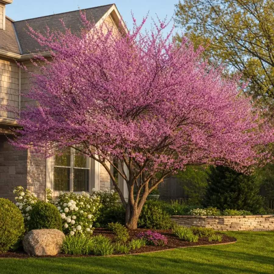 Rise 'N Shine Eastern Redbud (Cercis canadensis) — mature, planted