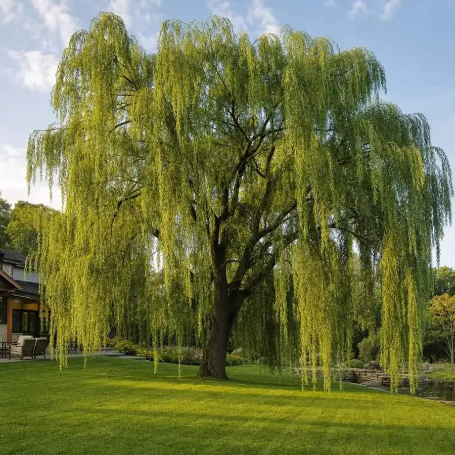 Weeping Willow (Salix babylonica) — mature, planted