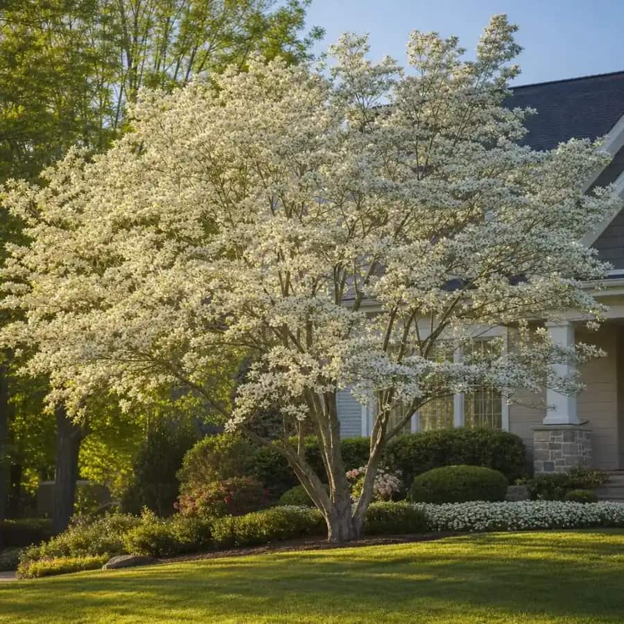 White Dogwood Tree (Cornus florida) — mature, planted