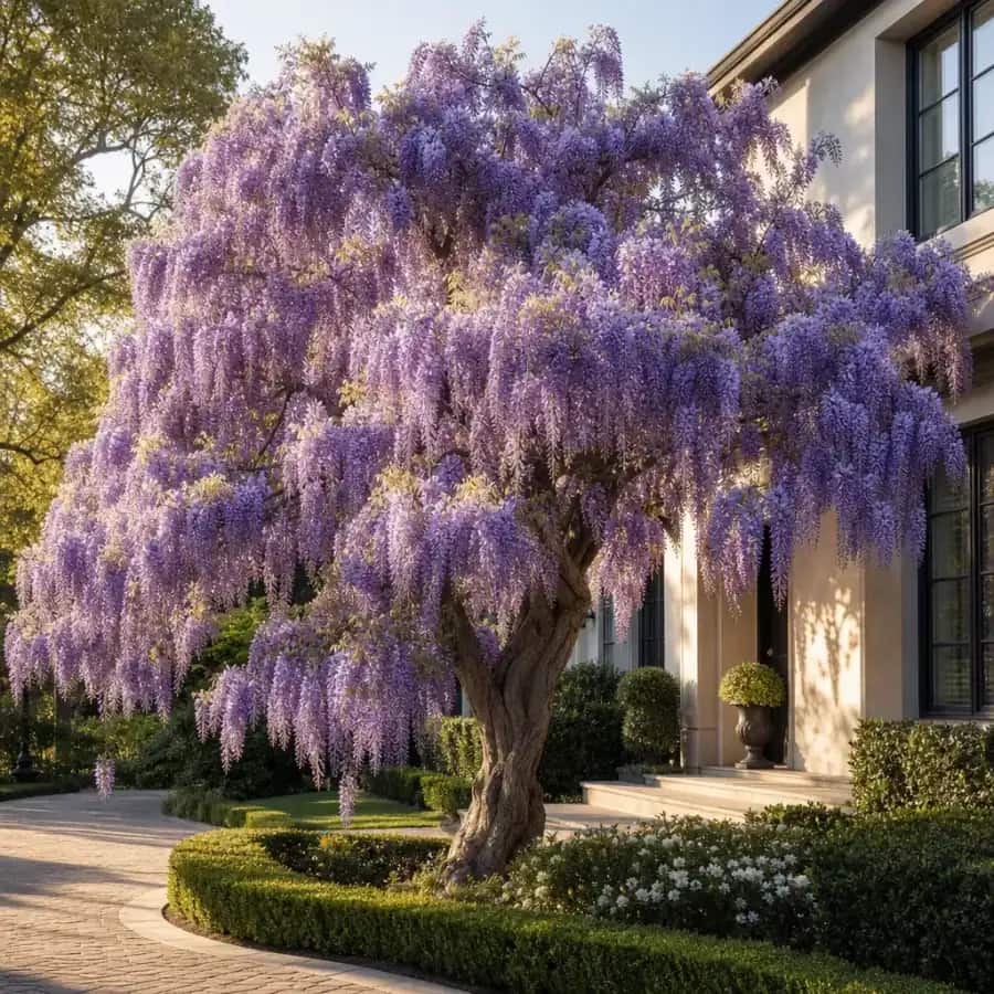 Wisteria Tree (Wisteria sinensis) — mature, planted