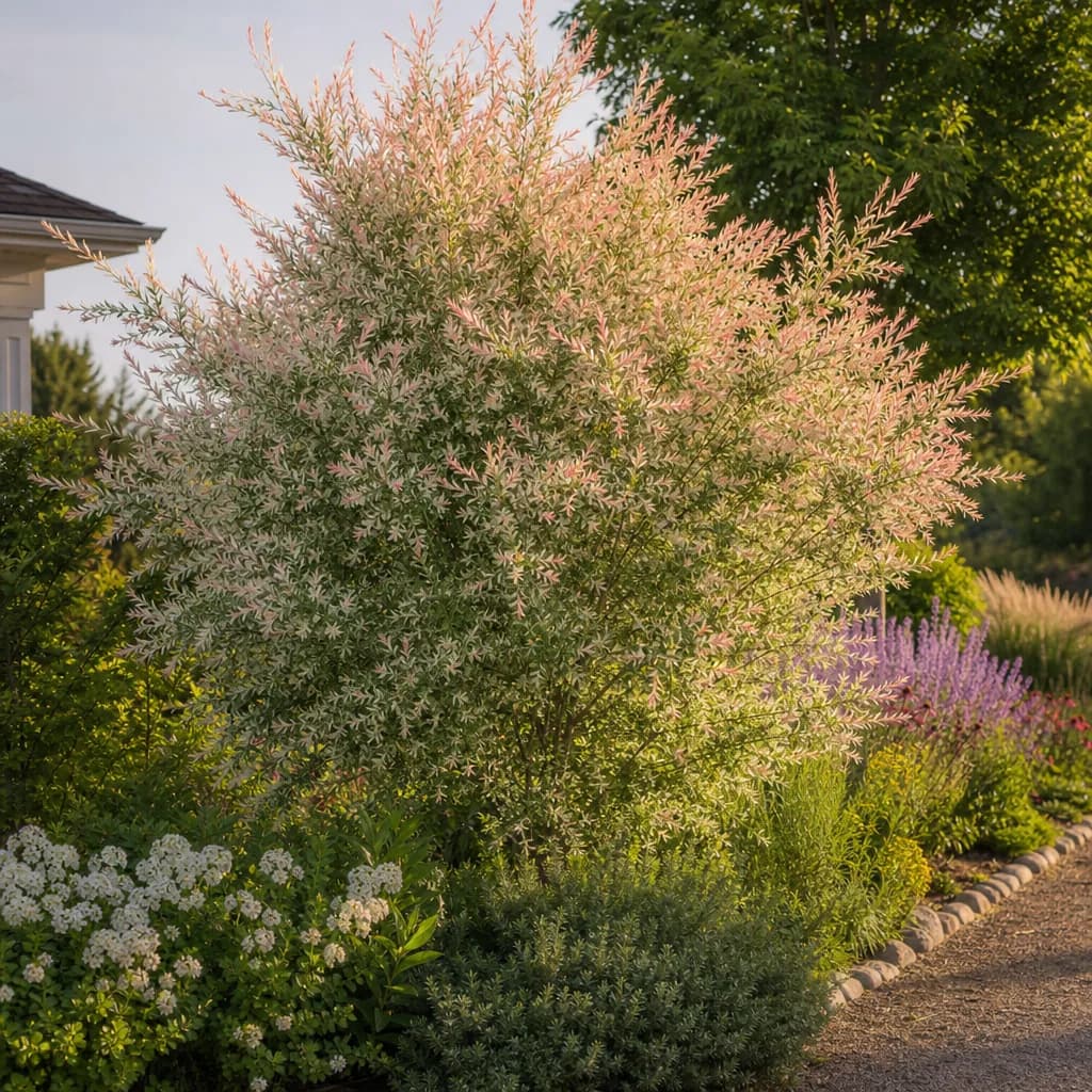 Tri-Color Dappled Willow (Salix integra 'Hakuro-Nishiki') for sale