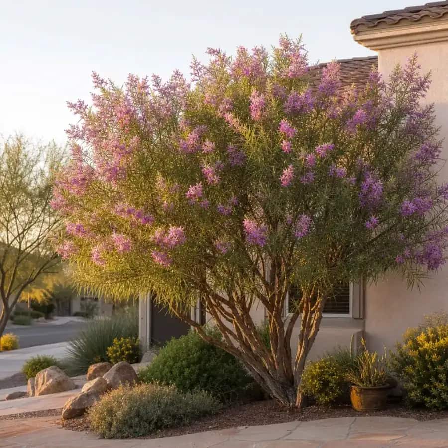Bubba Desert Willow (Chilopsis linearis 'Bubba') — mature, planted