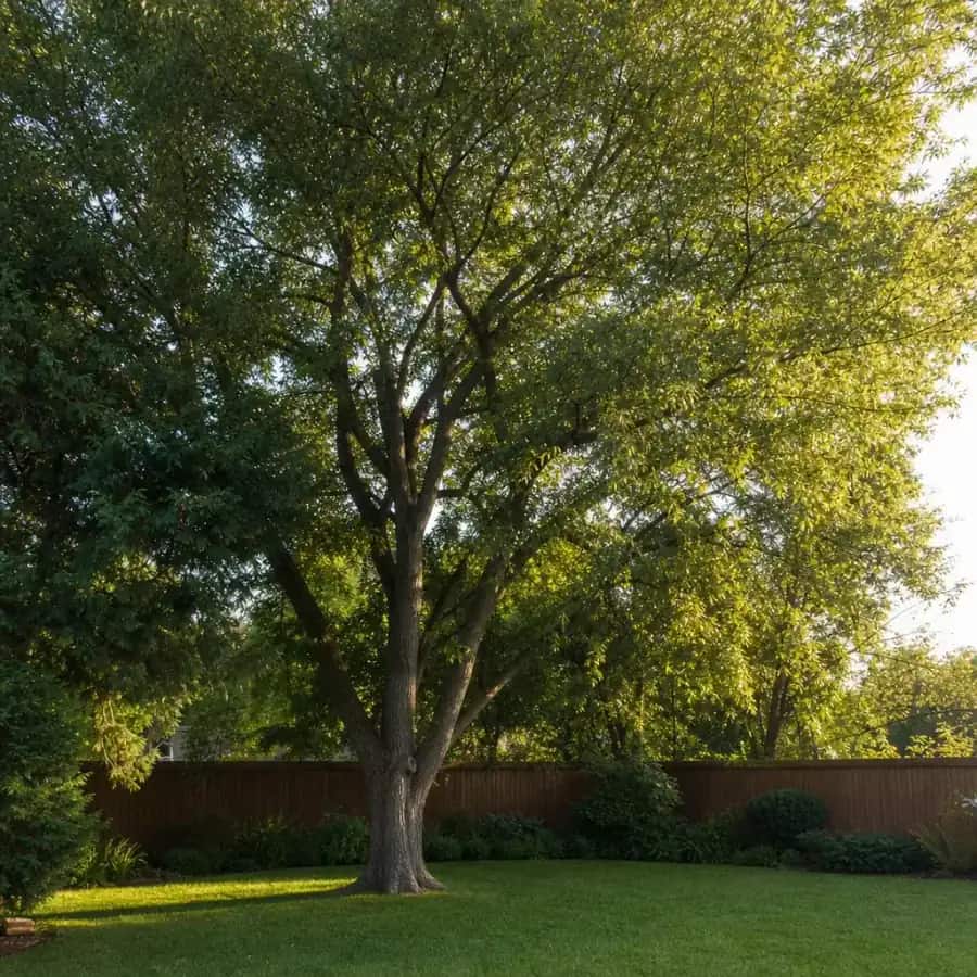 Cedar Elm (Ulmus crassifolia) — mature, planted
