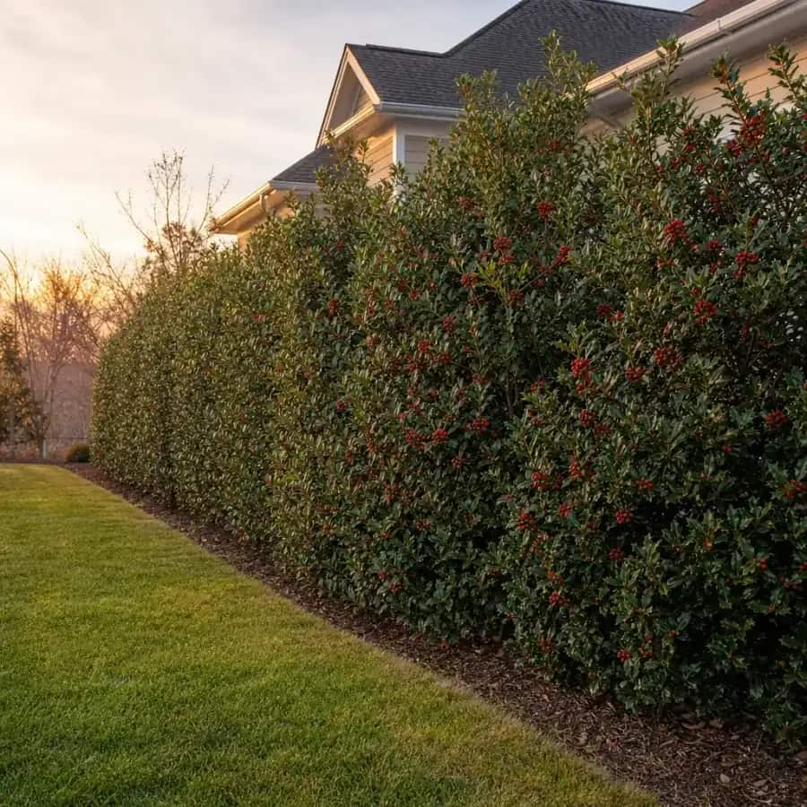 Christmas Jewel Holly (Ilex x) — mature, planted