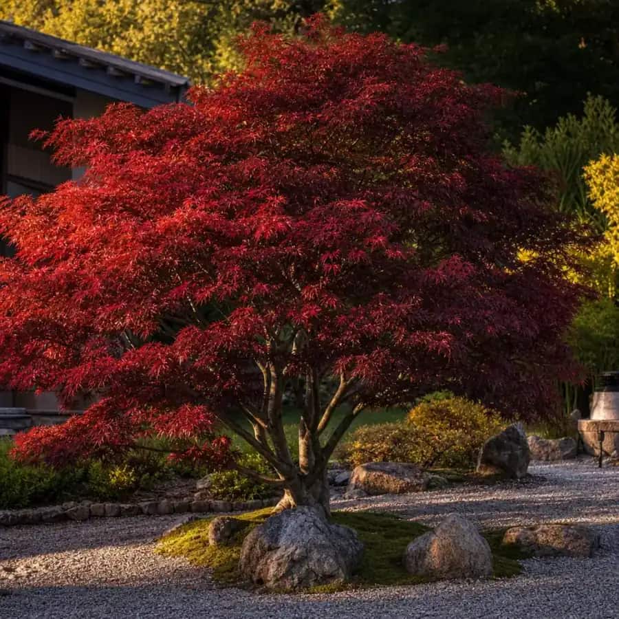 Emperor 1 Japanese Maple (Acer palmatum) — mature, planted