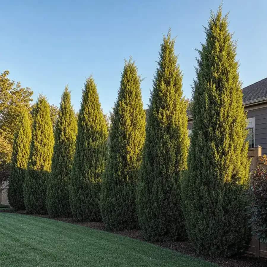 Hetzii Columnaris Chinese Juniper (Juniperus chinensis) — mature, planted