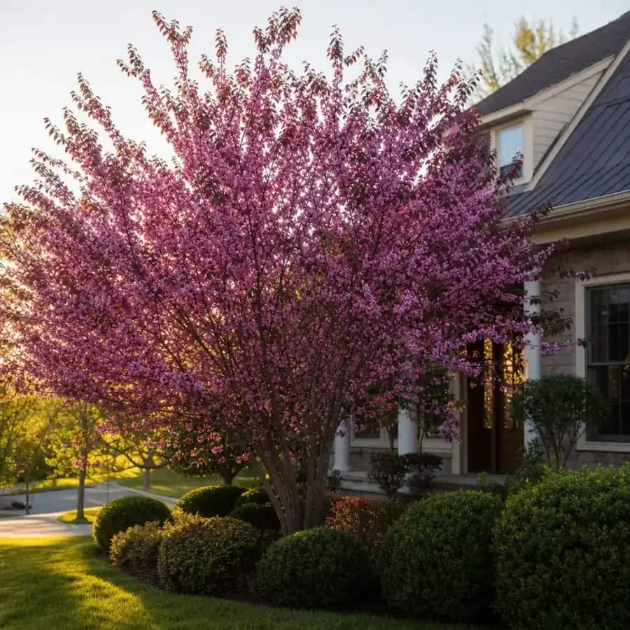 Merlot Redbud (Cercis 'Merlot') — mature, planted
