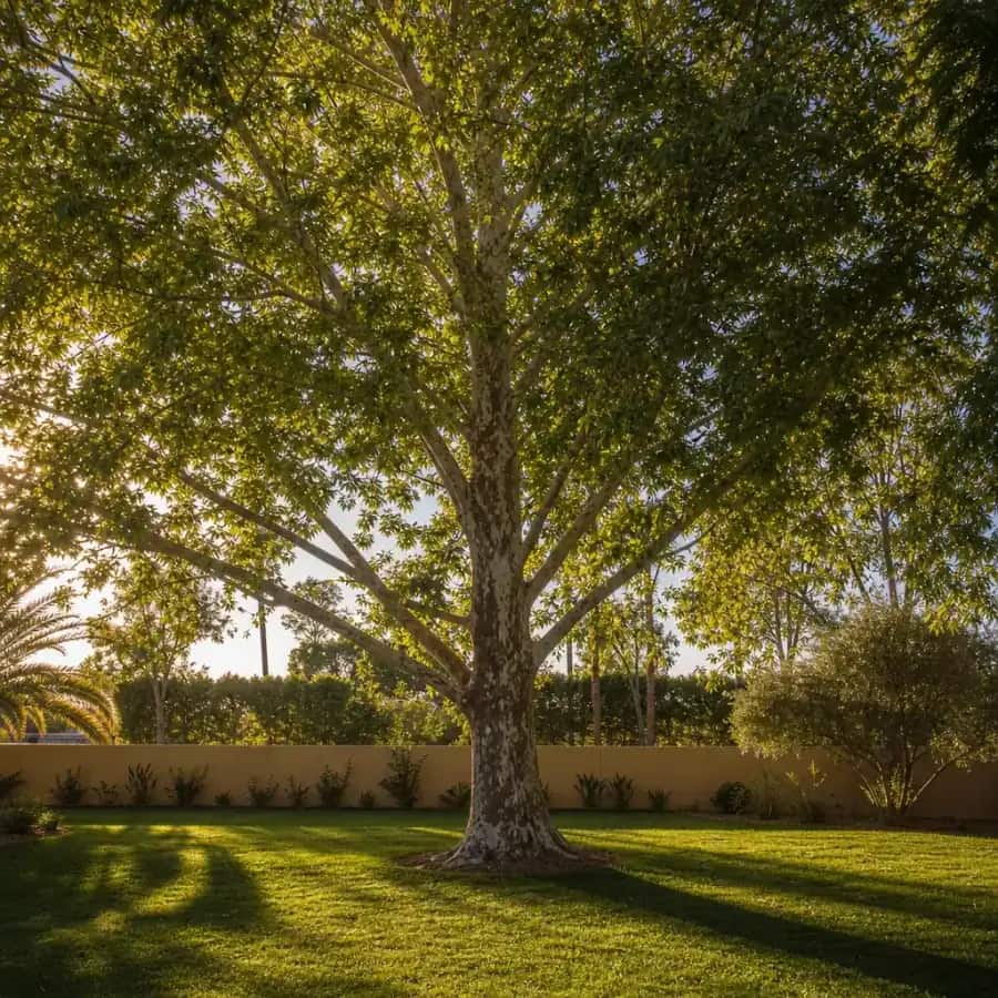 Mexican Sycamore (Platanus mexicana) — mature, planted