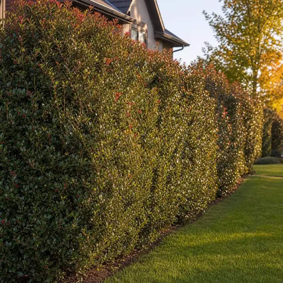 Oakleaf Red Holly (Ilex x) — mature, planted