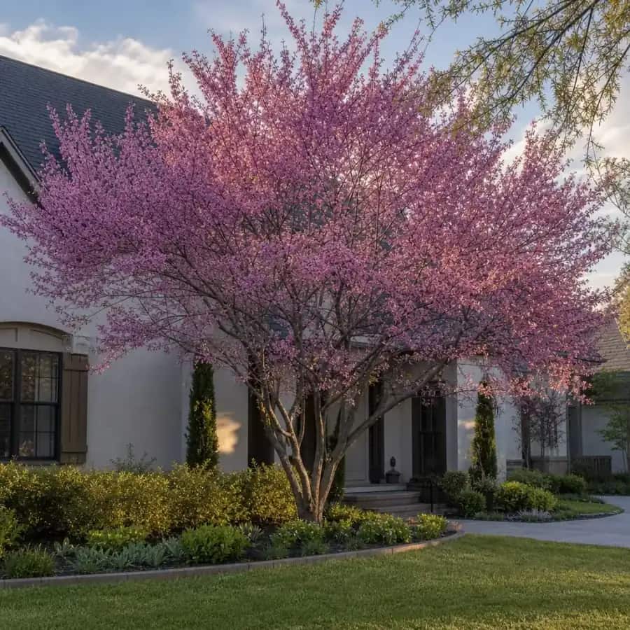 Texas Redbud (Cercis canadensis var. texensis) — mature, planted